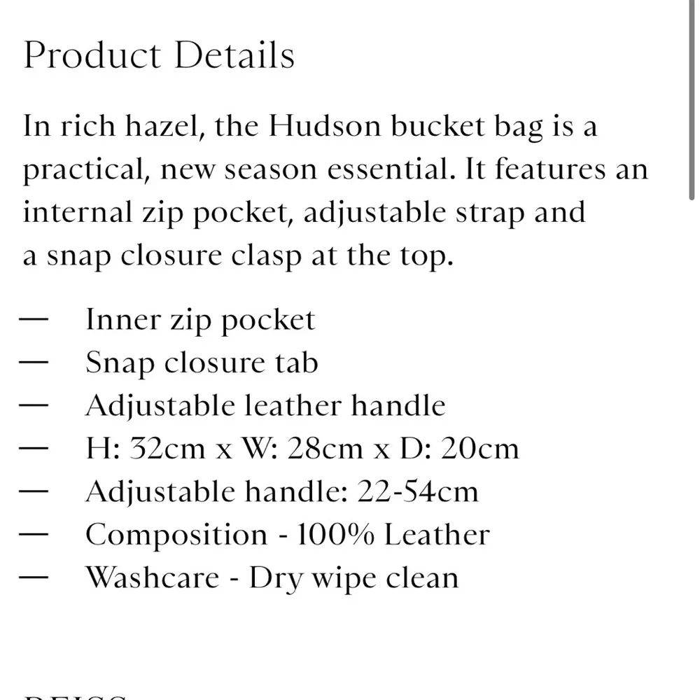 Reiss hudson leather bucket bag in hazel